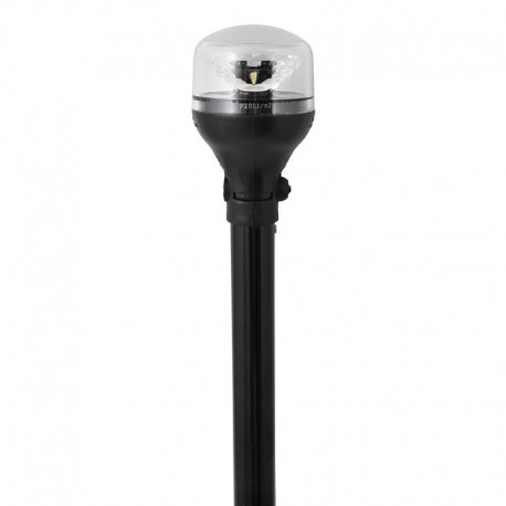 Attwood LightArmor All-Around Light - 12" Black Pole - Black Horizontal Composite Base w/Adapter