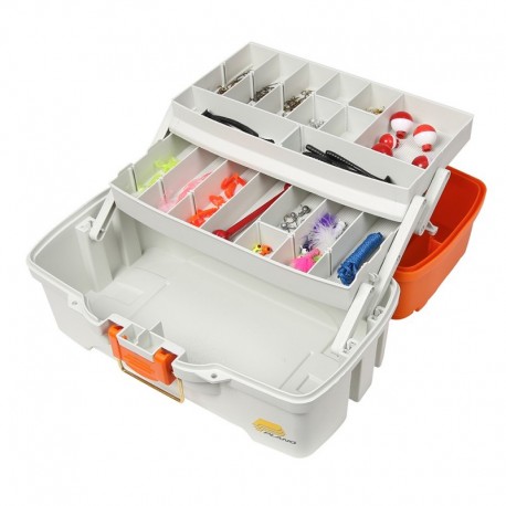 Plano Ready Set Fish Two-Tray Tackle Box - Orange/Tan