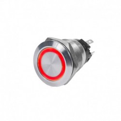 Blue Sea 4163 SS Push Button Switch - Off-(On) - Red - 10A