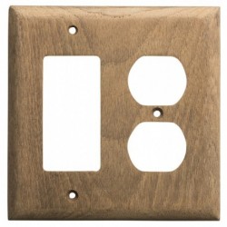 Whitecap Teak Rocker Switch/Duplex Receptacle Cover Plate