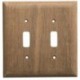 Whitecap Teak 2-Toggle Switch/Receptacle Cover Plate