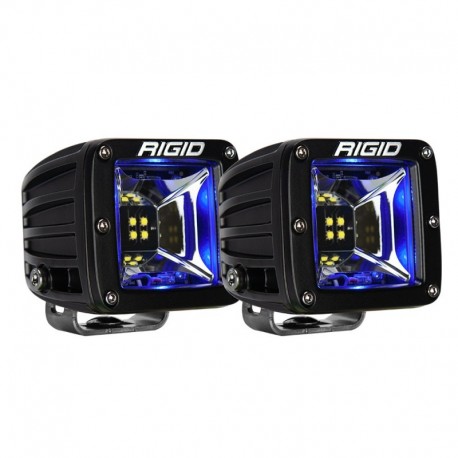 RIGID Industries Radiance Scene Lights - Surface Mount Pair - Black w/Blue LED Backlight