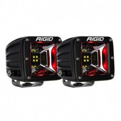 RIGID Industries Radiance Scene Lights - Surface Mount Pair - Black w/Red LED Backlight