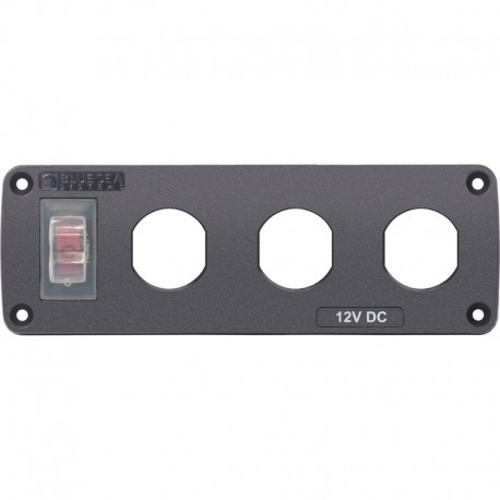 Blue Sea 4367 Water Resistant USB Accessory Panel - 15A Circuit Breaker, 3x Blank Apertures