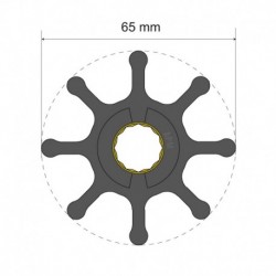 Albin Pump Premium Impeller Kit 65 x 16 x 37mm - 8 Blade - Spline Insert