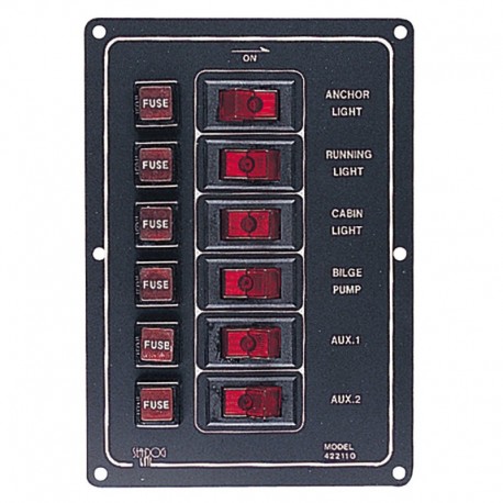 Sea-Dog Aluminum Switch Panel Vertical - 6 Switch