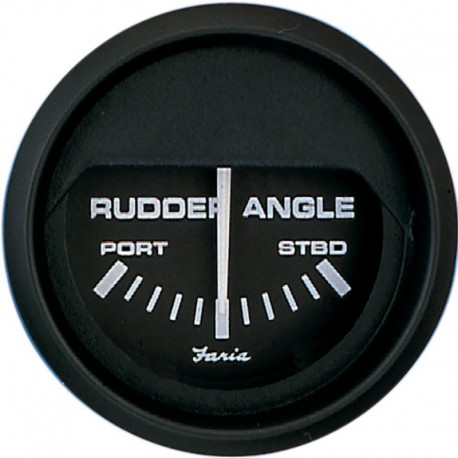 Faria Euro Black 2" Rudder Angle Indicator