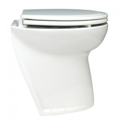 Jabsco Deluxe Flush Electric Toilet - Raw Water - Angled Back