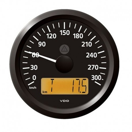 Veratron 3-3/8" (85 mm) ViewLine Speedometer - 0 to 300 KMH - 12/24V - Black Dial & Triangular Bezel