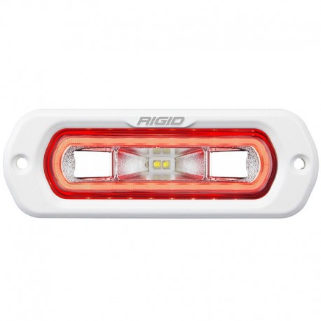 RIGID Industries SR-L Series Marine Spreader Light - White Flush Mount - White Light w/Red Halo