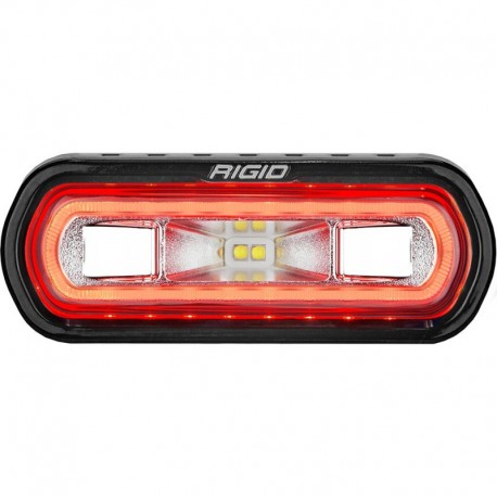 RIGID Industries SR-L Series Marine Spreader Light - Black Surface Mount - White Light w/Red Halo