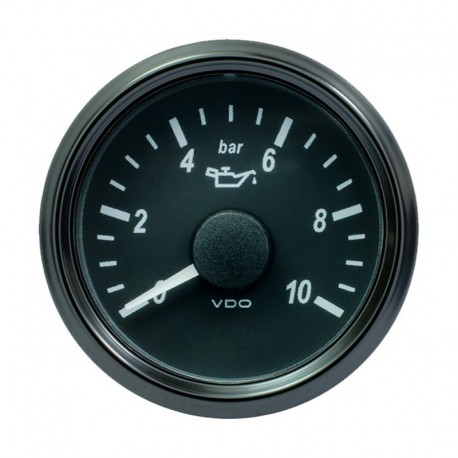 VDO SingleViu 52mm (2-1/16") Oil Pressure Gauge - 10 Bar - 0-180 Ohm