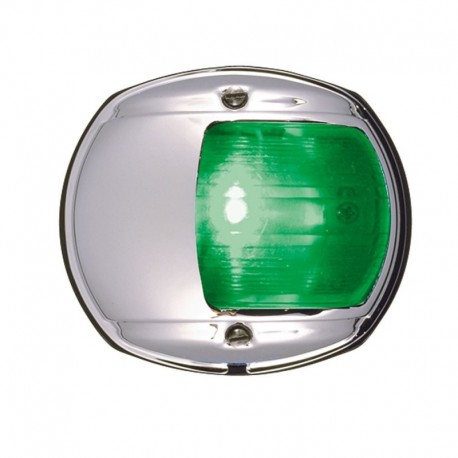 Perko LED Side Light - Green - 12V - Chrome Plated Housing