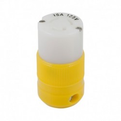 Marinco Locking Connector - 15A, 125V - Yellow