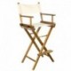 Whitecap Captain' s Chair w/Natural Seat Covers - Teak