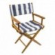 Whitecap Director' s Chair w/Navy & White Cushion - Teak