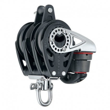 Harken 57mm Triple Carbo Block - Swivel, Becket, Cam Cleat