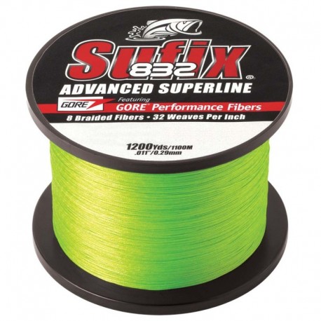 Sufix 832 Advanced Superline Braid - 6lb - Neon Lime - 1200 yds