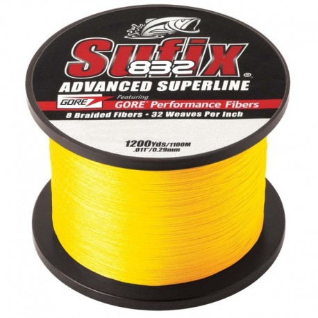 Sufix 832 Advanced Superline Braid - 6lb - Hi-Vis Yellow - 1200 yds