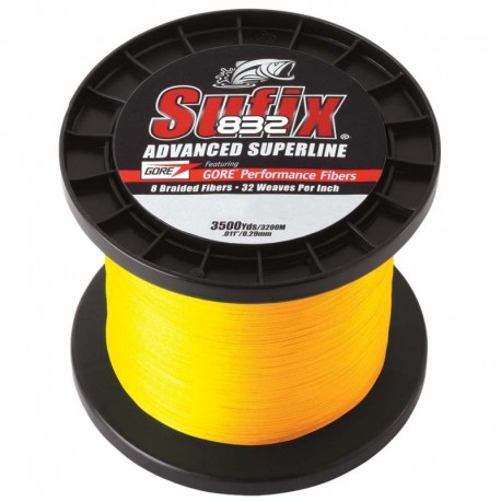 Sufix 832 Advanced Superline Braid - 15lb - Hi-Vis Yellow - 3500 yds