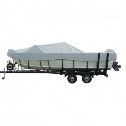 Carver Sun-DURA Wide Series Styled-to-Fit Boat Cover f/20.5' Aluminum V-Hull Boats with Walk-Thru Windshield - Grey