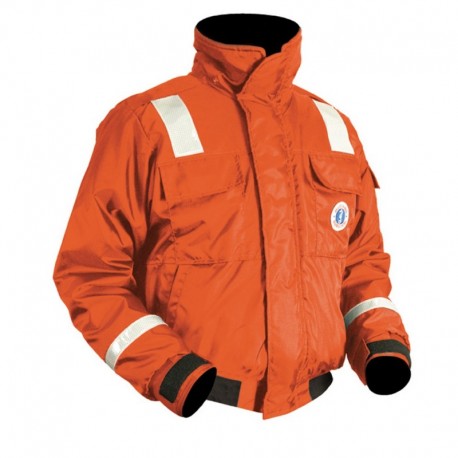 Mustang Classic Flotation Bomber Jacket w/SOLAS Tape - Orange - Small