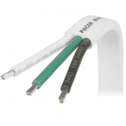 Pacer 16/3 AWG Triplex Cable - Black/Green/White - 1,000'