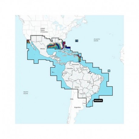 Garmin Navionics Vision+ NVSA004L -Mexico, the Caribbean to Brazil - Inland & Coastal Marine Charts