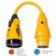 Marinco P504-30 EEL 30A-125V Female to 50A-125/250V Male Pigtail Adapter - Yellow