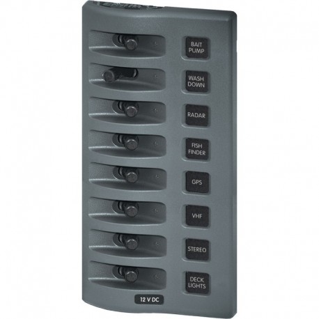 Blue Sea 4309 WeatherDeck 12V DC Waterproof Switch Panel - 8 Position