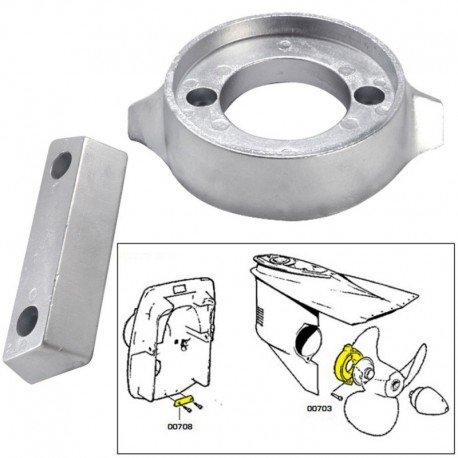 Tecnoseal Anode Kit w/Hardware - Volvo 290 - Zinc