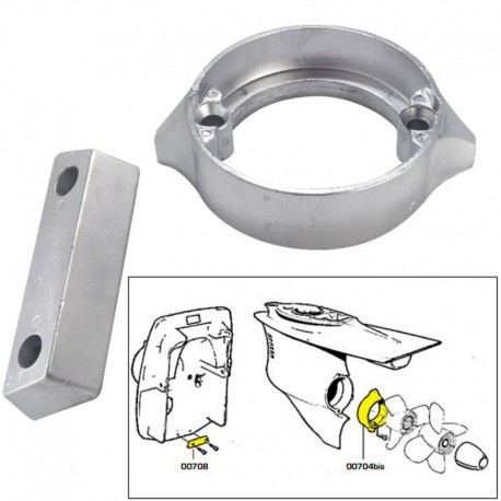 Tecnoseal Anode Kit w/Hardware - Volvo Duo-Prop 290 - Zinc