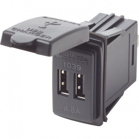 Blue Sea Dual USB Charger - 24V Contura Mount