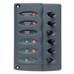 Marinco Contour Switch Panel - Waterproof 6 Way w/Fuse Holder