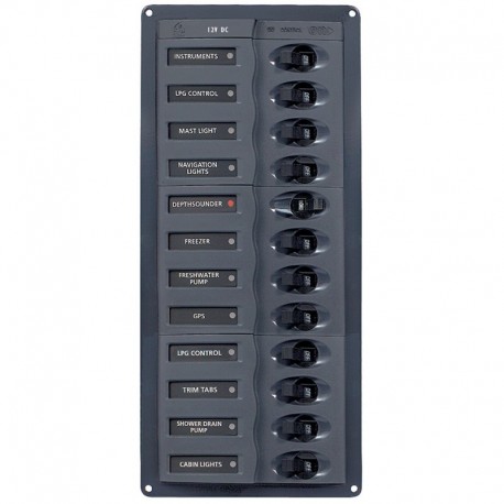 BEP DC Panel - 12-Way - No Meter - Vertical