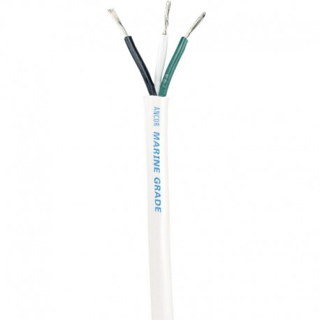 Ancor White Triplex Cable - 14/3 AWG - Round - 250'